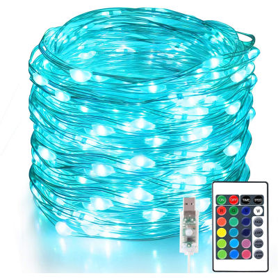 Christmas Lights 5M 10M 20M Led Holiday Light USB Plug RGB 16 Colors Changing Fairy String Lights For Party Xmas Home Decoration
