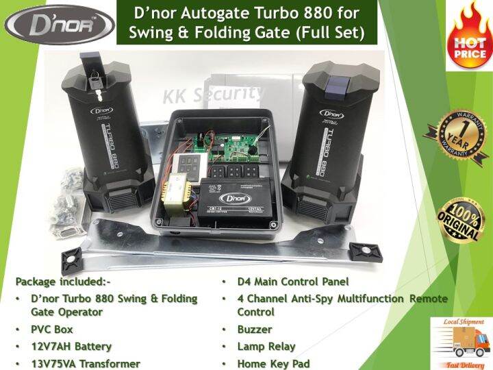 Autogate Dnor Brand Turbo 880 Automation for Swing & Folding Gate (Full
