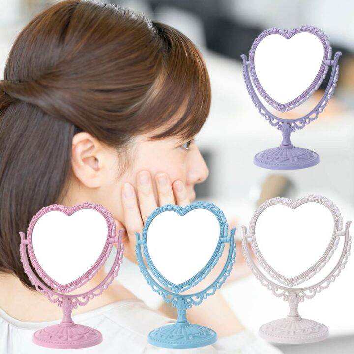 2sides-heart-shaped-makeup-mirror-rotatable-stand-table-compact-mirror-dresser-831e