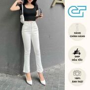 Quần jean ống loe basic - Quần bò ống loe 2 màu đen trắng CP18, CT JEANS