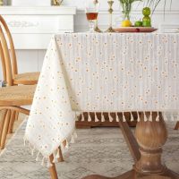 Table Cloth Kitchen Coffe Rectangular Yellow Tablecloth White Pattern Tazer For Home Living Room Party Outdoor Picnic Lawn Mat