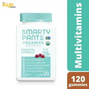 Smartypants Organic Prenatal Vitamins Daily Gummy Multivitamin Folate  Probiotics Vitamins C D3 B12 K  Zinc For Immune Support Digestive  Health  Fetal Development 120 Gummies 30 Day Supply  Walmartcom