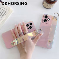 DKHORSING เคสโทรศัพท์สำหรับ Realme ปลอกกันกระแทกซิลิโคน2023แบบนิ่มสีม่วงไล่ระดับสี C53หลากสี REALMEC53พร้อมสายรัดข้อมือ