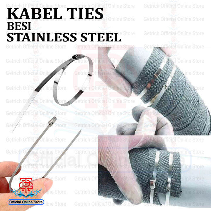 Kabel Cable Ties Tis Tie Besi Stainless Steel Pengikat Knalpot Klem ...