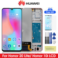 6.21 "; หน้าจอแสดงผลสำหรับ Honor 20 Lite HRY-LX1T จอแสดงผล Lcd หน้าจอสัมผัสดิจิตอลพร้อมกรอบสำหรับ Honor 10i เปลี่ยนหน้าจอ