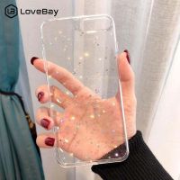 Lovebay Bling Star Glitter Powder Soft Phone Case For iPhone 13 12 11 Pro Max X XR XS 8 7 6 6s Plus SE 2020 Transparent Back