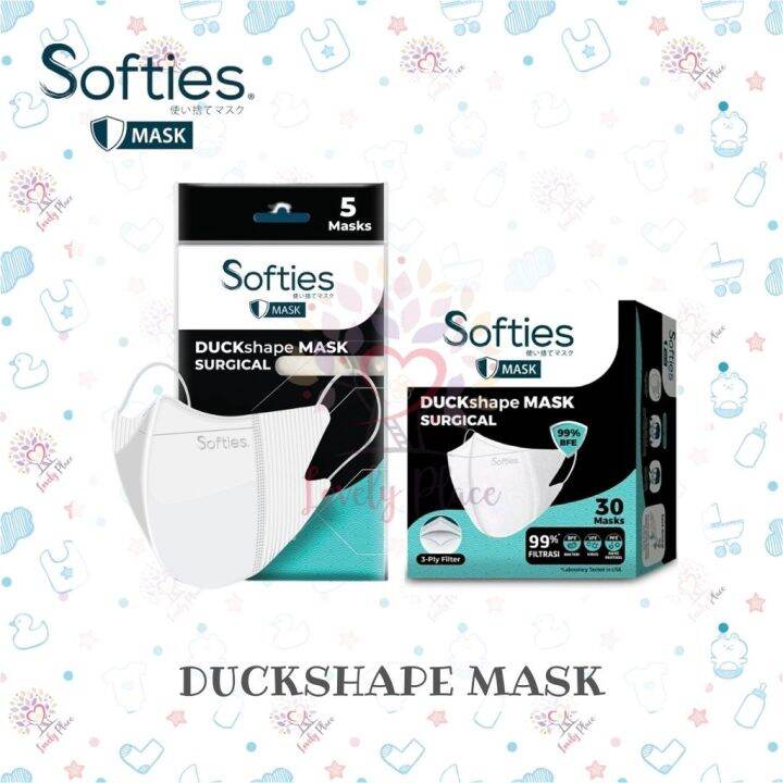 Softies Duckbill Duckshape Mask Surgical Masker Bedah Sachet Isi 5 ...