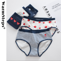 【CW】WarmSteps Cotton Brief Women S Panties Contrast Woman Underwear Strawberry Female Intimate Lingerie Cute Underpanties Mid Waist