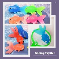 New Product 2 Sets Suite Baby Shower Toy Artificial Fish Decor Miniatures Swimming Pool TPR Fishing Game Toys Kids Bathing Kit Child Babies