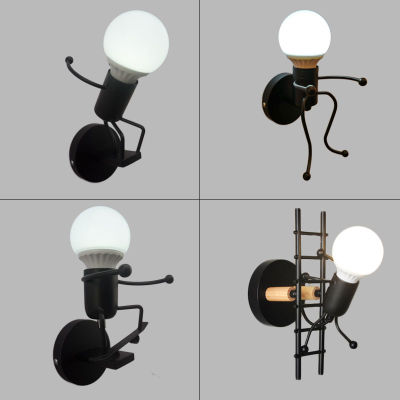 simplicity matchstick man Cartoon wall light Childrens room kitchen dining room bed room foyer study balcony aisle Wall Lamp