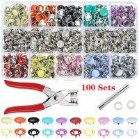 【CW】 100Pcs/set Plier Hollow/Solid Prong Press Studs Fasteners Installing Metal Sewing But L9E8