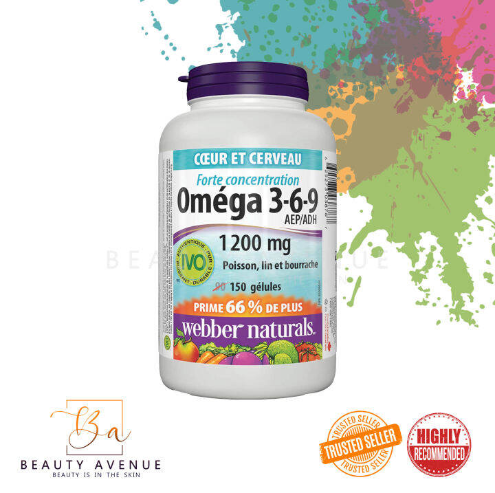 ber Naturals Omega 369 Flaxseed, Fish and Borage Oil Softgel, 1200mg (With Freebies