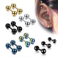 1Pair Medical Titanium Steel Stud Earring Small Ball Screws Small Earrings Male Ear Bone Nail Lip Piercing Body Jewelry