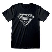 DC Comic Superman Monochrome Distressed Logo Mens T-Shirt