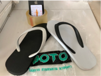 รองเท้าแตะยาง BOTO หนีบทูโทน ดำขาว #1ในไทย หยินหยาง เท่ไม่ซ้ำใคร หูหนีบ Two Tone Rubber Flip-flops sandals 168TopShop4289