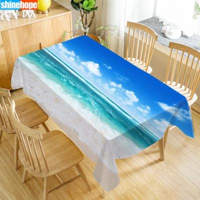 【CW】 1pcs Wedding Tablecloth Bouquet Table Beach Ocean Sea Birthday Dinner for Decortion