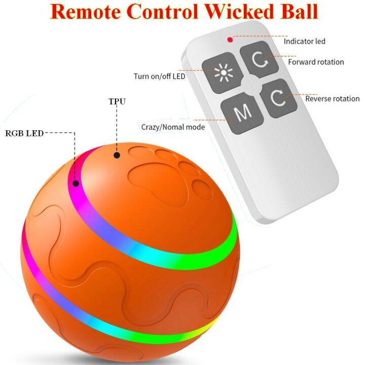 ลูกบอล-led-ชั่วร้ายแบบโต้ตอบของเล่นสุนัขสำหรับในร่มแมวสุนัข-usb-ที่เปิดใช้งานการเคลื่อนไหวรีโมทชาร์จแบตได้ตัวเลือกการจัดส่งสินค้าลดลง-yy-ร้านค้า