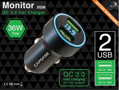 Capdase QC3.0 Monitor 2Q36 Car Charger