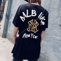 ☊❀❅ เสื้อยืดคอกลม แขนสั้น พิมพ์ลายโลโก้ Ny Yankees สำหรับผู้ชาย ผู้หญิง