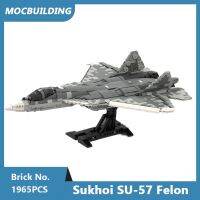 MOC บล็อกตัวต่อ Sukhoi SU-57เครื่องบินอาชญากรขนาด1/35อิฐตัวต่อโมเดลจำลอง DIY ของขวัญของเล่นสร้างสรรค์การศึกษา1907ชิ้น