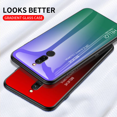 Xiaomi Redmi 8เคส Redmi8 8กระจกเทมเปอร์เคสแข็งไล่ระดับสีเคสฝาหลังโทรศัพท์กันกระแทก