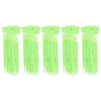 5X 50 Pcs Plastic Toothpicks 2 Way Tooth Picks Interdental Brush Cleaners Portable Box Random Color