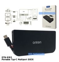 Onten แปลงสัญญาณภาพจาก Type-c ออกเป็น HDMI + VGA + USB 3.0 +AUDIO +PD CHARGER รุ่นOTN-9163