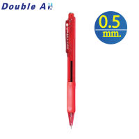 ปากกาลูกลื่น หัว 0.7 mm แบบกด [0.5mm. สีแดง ปากกา TriTouch] Double A ปากกาลูกลื่นแบบกด