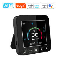 USB Power Supplys Tuya WiFi Intelligent Temperature Humidity Infrared Controller Home Living Room Bedroom Air Conditioner Thermostat LCD Display Screen with Backlight APP Remotes Control