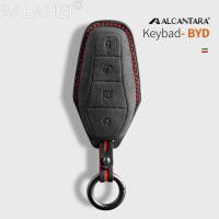 AAlcantara หนังสำหรับ BYD Qin Plusdmi Atto 3 Han EV Dolphin 4ปุ่มรีโมทคอนลป้องกัน AccessoriesM