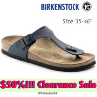 [ทุกอย่างต้องไป] Birkenstock* 2023ใหม่ผู้ชายแฟชั่น &amp; ผู้หญิงรองเท้าแตะหัวกลมพื้นรองเท้าหนารองเท้าส้นเตี้ยรองเท้าทรงเตารีดรองเท้าแตะชายหาด