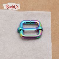 Retail non-welded metal adjstable buckle for luggage with cat dog collar accessories quick release buckle rainbow 15mm AD15R