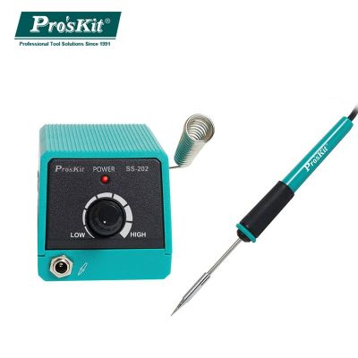 Proskit SS-202G อุปกรณ์เชื่อมสายไฟระดับมืออาชีพขนาดเล็กพร้อมหัวเครื่องเชื่อมเหล็กที่บางพกพาสะดวกสำหรับหัวแร้งบัดกรีและที่ดูดตะกั่วบัดกรี