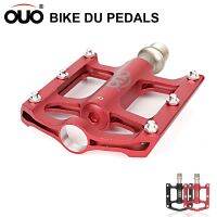 OUO Mtb Pedals For Bicycle Anti slip Aluminum Footrest Bike Pedals Red Ultralight Road Bike Cleats Bicycl Accessori Components