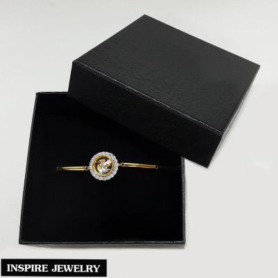 Inspire Jewelry ,สร้อยข้อมือกังหันล้อมเพชร งานDesign หุ้มทองแท้ 100% 24K  นำโชค แชกงหมิว เสริมดวง อายุยืน ปราศจากภัยทั้งปวง เงินทองไหลมาเทมา  พร้อมกล่องกำไลหรู