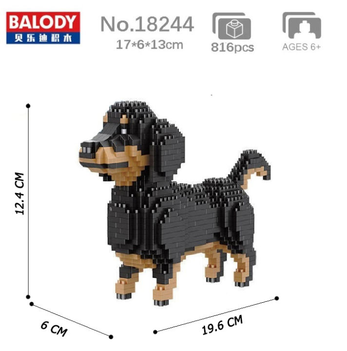 ชุดตัวต่อ-balody-18244-จำนวน-836-pcs-nano-building-block-สุนัขพันธุ์-ดัชชุน-ลายน่ารัก-น่าเก็บสะสม