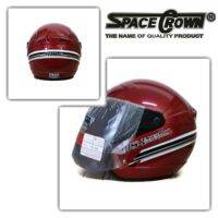 SQA หมวกกันน็อค หมวกกันน็อคราคาถูก SPACE CROWN รุ่น ws1 สีแดง (กระจกทึบ290/ปรอท390) หมวกนิรภัย