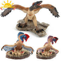 ToyClub ฟิกเกอร์แอ็กชันไดโนเสาร์ยุคจูราสสิกคลังสินค้าพร้อมแบบจำลอง Archeopteryx Oviraptor เครื่องประดับสำหรับสะสมของเล่นเด็ก