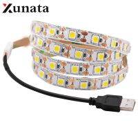 0.5m 1m 2m 3m 4m 5m DC 5V USB White/Warm White 60Leds/m Led Strip Light DC 12V 5050 Flexible Led Strip Light