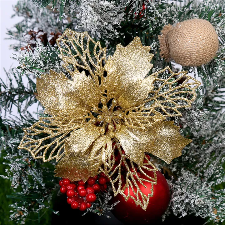 christmas-tree-ornaments-glittery-christmas-flowers-noel-home-decorations-christmas-table-setting-decor-red-glitter-powder-flower-heads