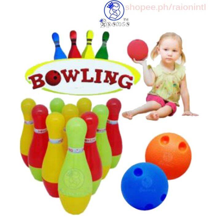 【COD5】 Spence Bowling Pins Ball Toys Set RIC GRP 46 Indoor Outdoor