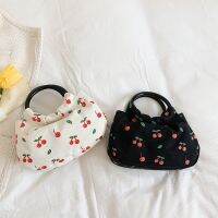 [COD] Fashion cherry printed 2022 new trendy hand-held shopping bag casual simple