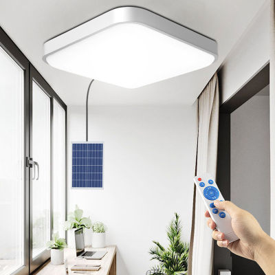 100W Solar Lights Indoor&amp;amp Outdoor Home Solar Light Remote Control Solar LED Ceiling Lamp Garden Yard Patio Garage Landscape