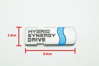 งานเกรดA ป้ายโลโก้ HYBRID SYNERGY DRIVE โลหะขนาด 8.0X2.3cmติดตั้งด้วยเทปกาวสองหน้าด้านหลัง