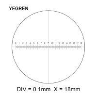 DIV 0.1 mm Eyepiece Micrometer for Microscope Ocular Reticle Vertical Line Horizontal Ruler 1-18 Diameter 20 mm Calibration