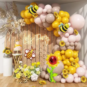 Bee Themed Baby Shower Decorations Set Balloons Banner Cake Topper -   - Up to 50% Discount - Free Delivery
