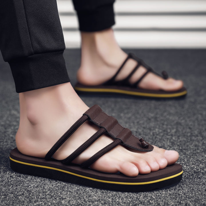 trsoye-รองเท้าแตะแฟชั่นสำหรับผู้ชาย-รองเท้าแตะสำหรับฤดูร้อนรองเท้าแตะสไตล์เกาหลีสำหรับผู้ชายใส่กลางแจ้งสวมใส่สบาย