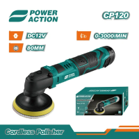 Power Action เครื่องขัด เครื่องขัดรถยนต์ เครื่องขัดไร้สาย เครื่องขัดแบตเตอรี่ ระบบ Rotary (RO) รุ่น CP120