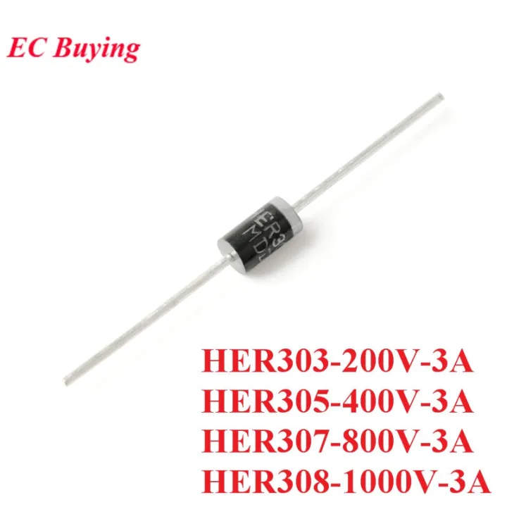 10PCS HER303 HER305 HER307 HER308 DO-201AD AMP Diode Rectifier Silicon ...