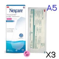 ชุด3ชิ้น ราคาพิเศษ 3M NEXCARE TEGADERM (A5) ฟิล์มปิดแผลกันน้ำ 10x25ซม.ติดทนนาน7วัน #9849